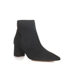 L'AGENCE NEW Jeanne Block Heel Bootie Charcoal Gray Pointed Toe Size 7 US 37 EU